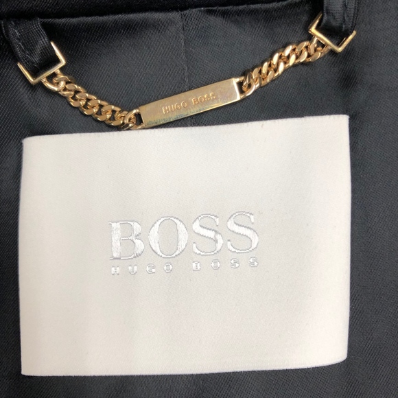 NWT BOSS womens black trench coat - Picture 7 of 8
